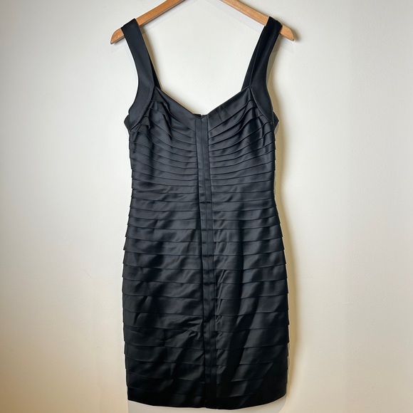Calvin Klein Dresses & Skirts - Calvin Klein Black Bandage-Style Sleeveless Bodycon Satin Cocktail Dress Carolyn